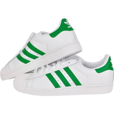 adidas weiße sneaker mit grün|Adidas men's white sneakers.